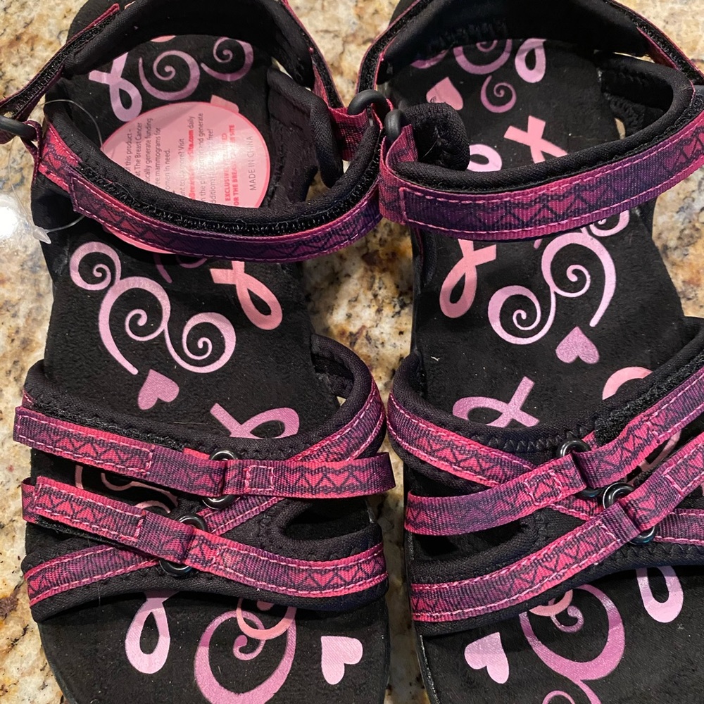 Ultra lite pink ribbon strappy sports sandals
